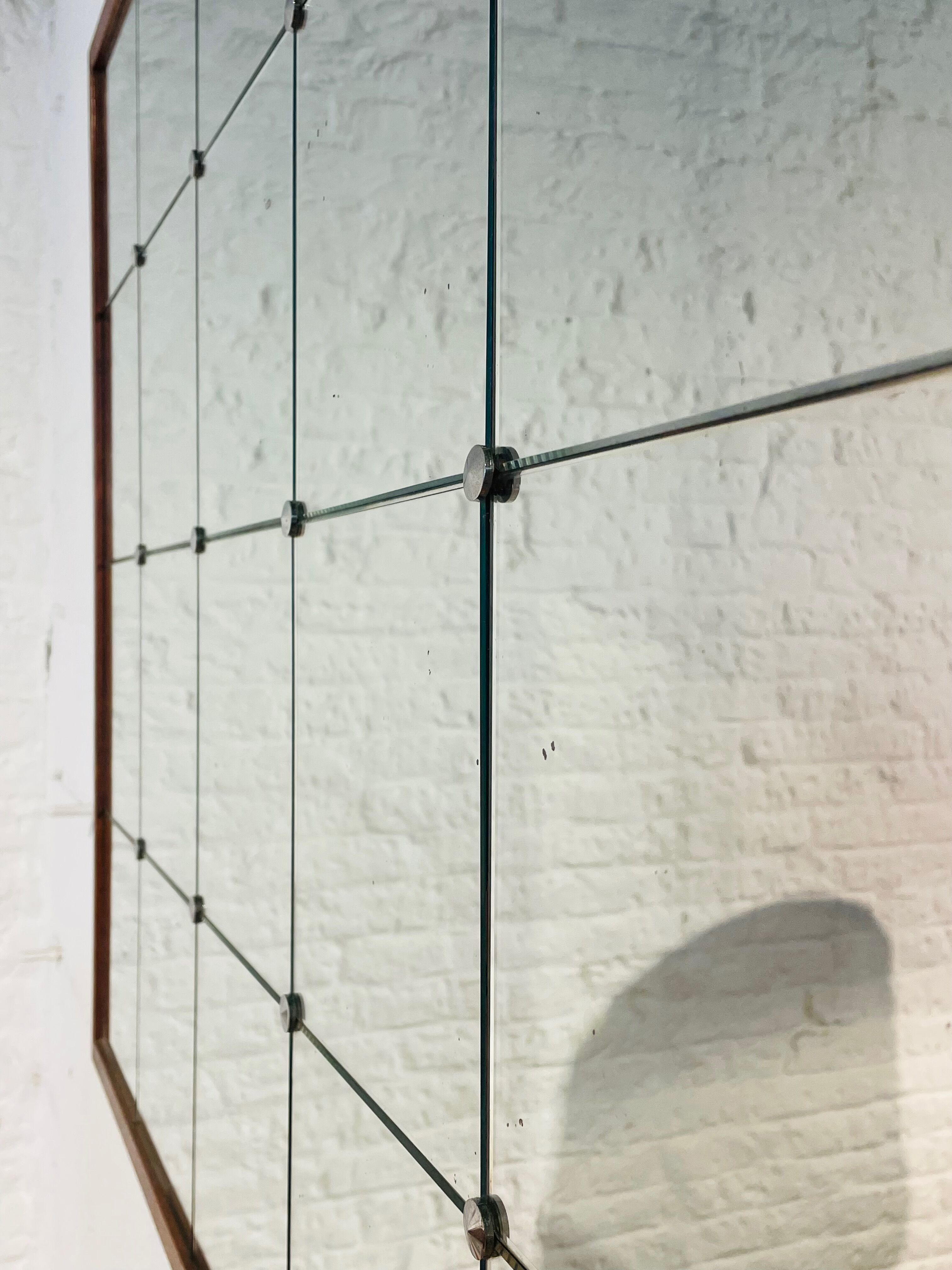 Teak wall mirror, Denmark 1950's
