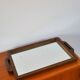 Large wooden mirror tray, turned wooden handles, 1940