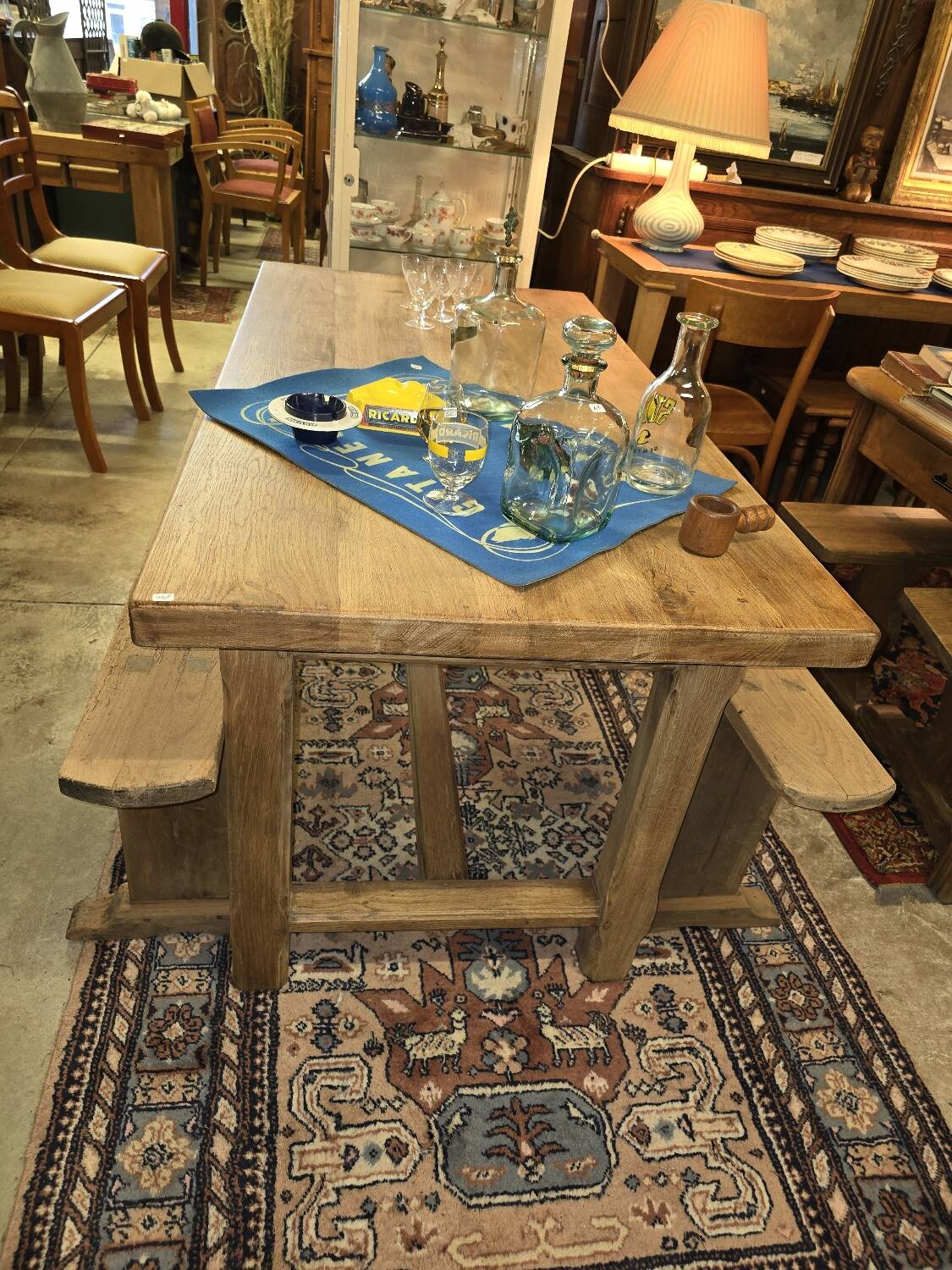 Vintage solid oak farmhouse table
