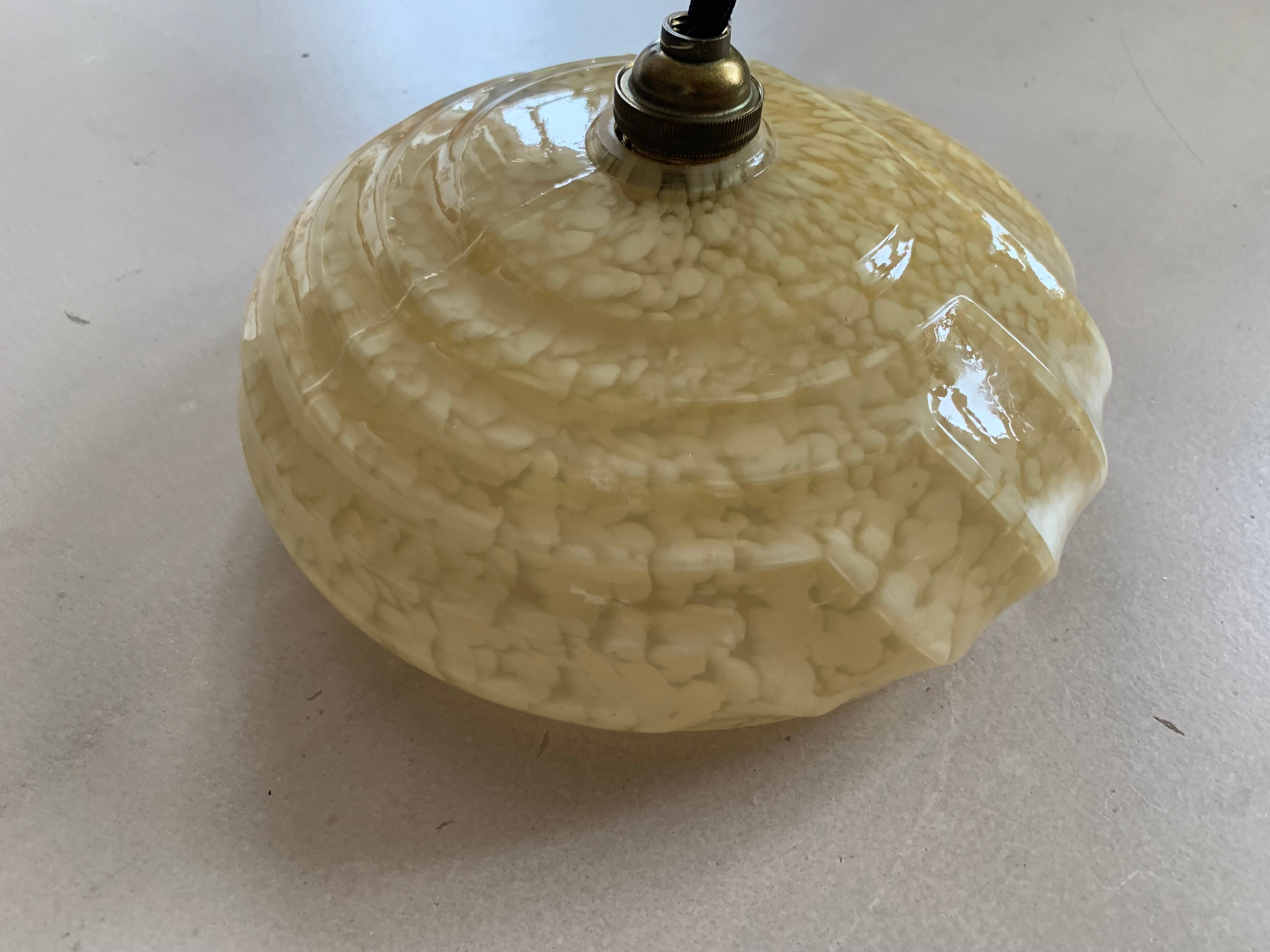 Clichy glass pendant lamp from the 1930s