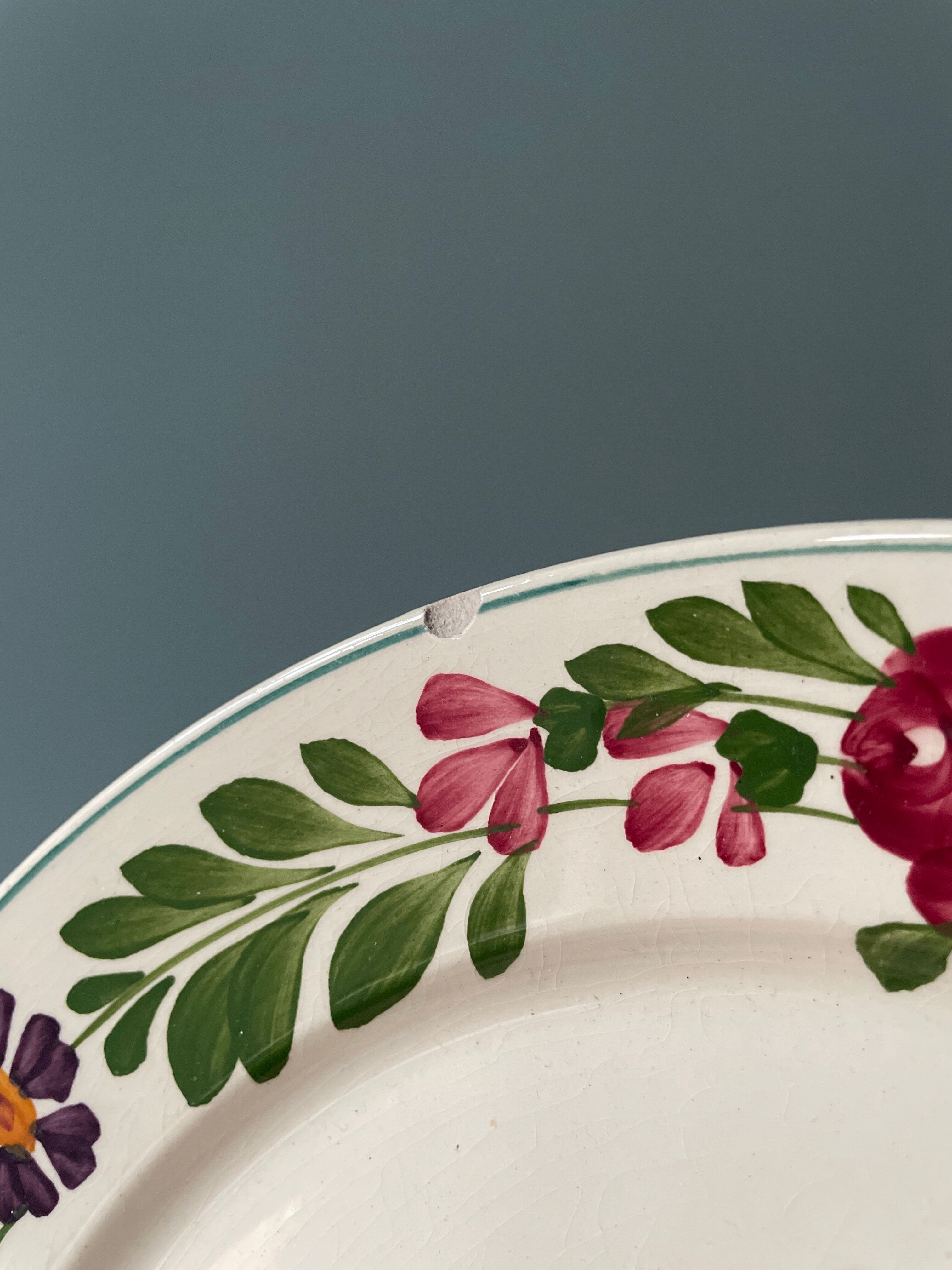Set of 8 flat plates in Sarreguemines earthenware, model "Rusticana"