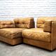 Cognac leather patchwork modular sofa or daybeds, 1970s