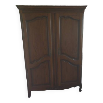 Armoire ancienne, armoire style Louis XV en bois massif