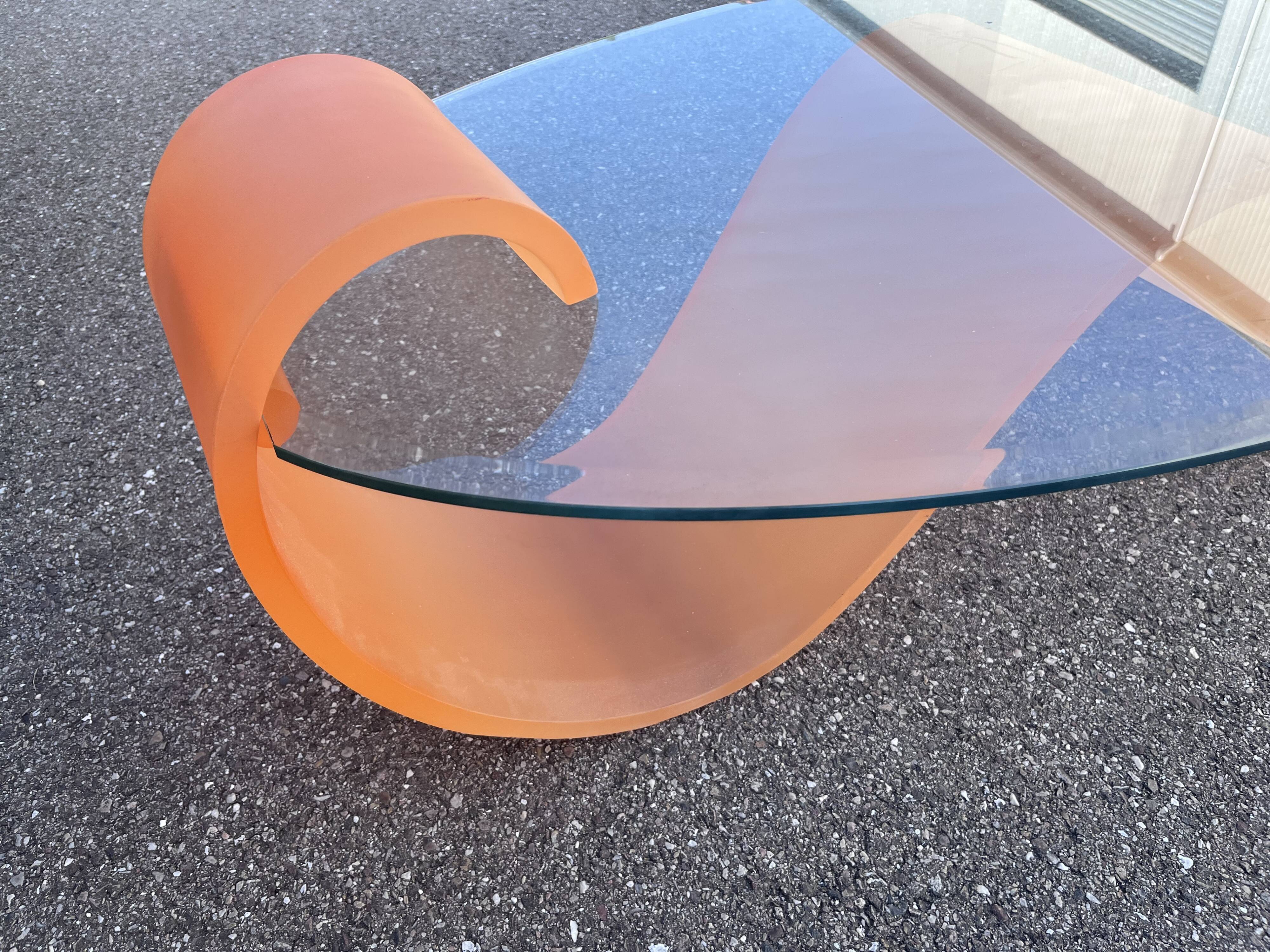 Orange resin coffee table