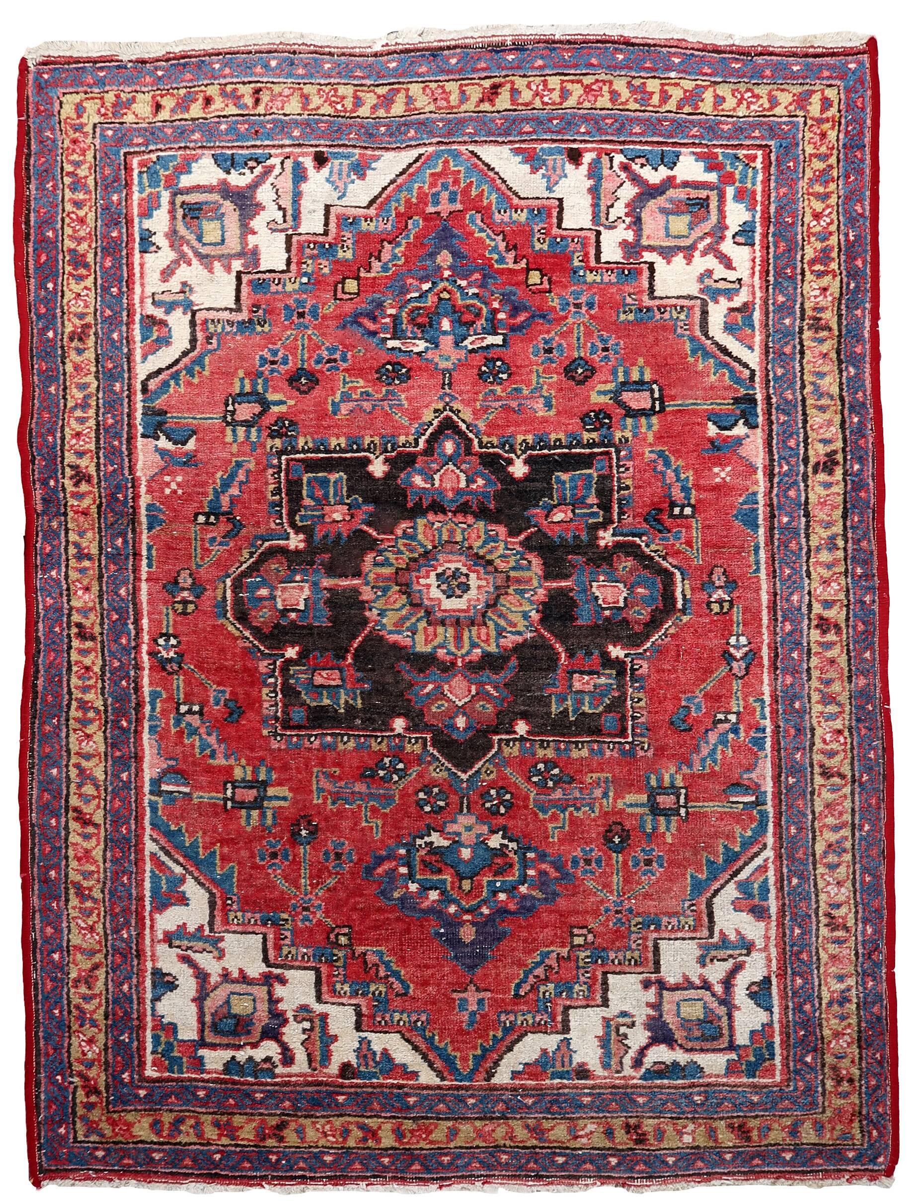 Tapis Hamadan vintage fait main en laine – 92 x 132 cm - 1C1040