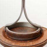Lampe de table en cuir et en fer du milieu du siècle par Jean-Pierre Ryckaert