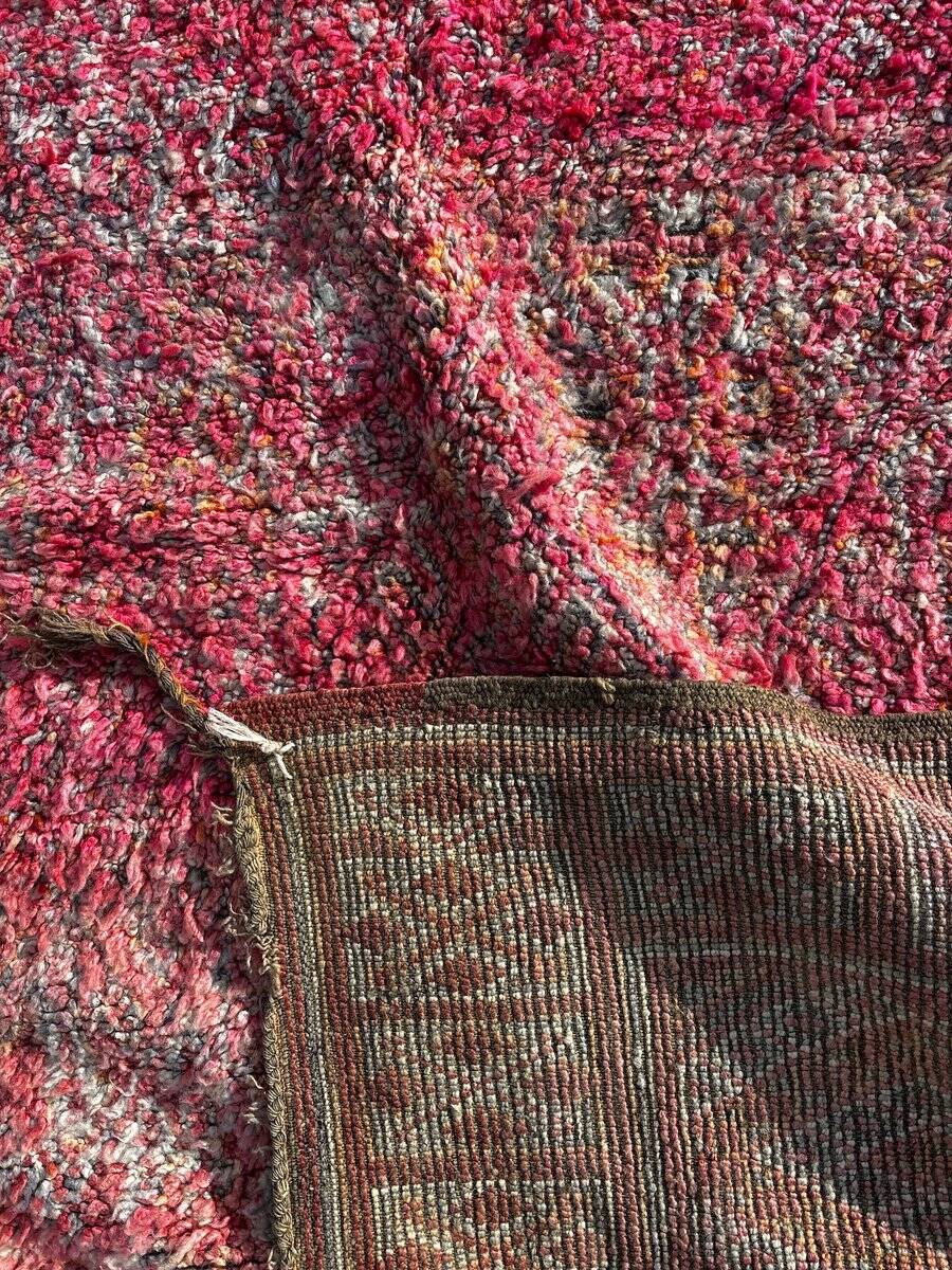 Large modern Berber Boujad rug in pink wool.