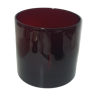 Vase cylindrique rouge en verre soufflé