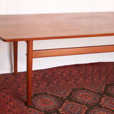 Scandinavian coffee table in teak and Briare enamels, vintage branded Bovirke