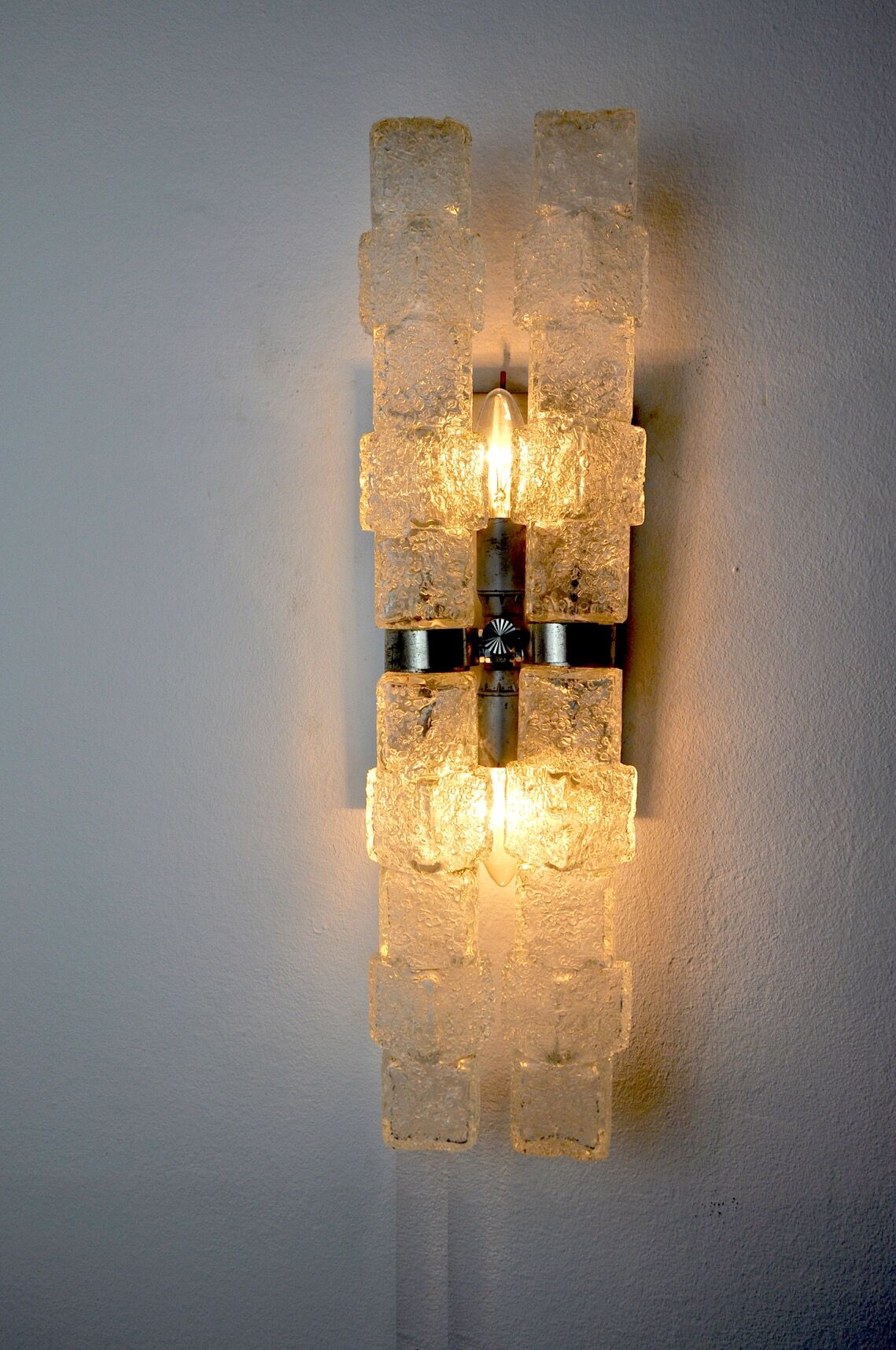 Applique Murano, glaçons givrés, Italie, 1970