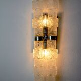 Murano wall lamp, frosted ice cubes, Italy, 1970