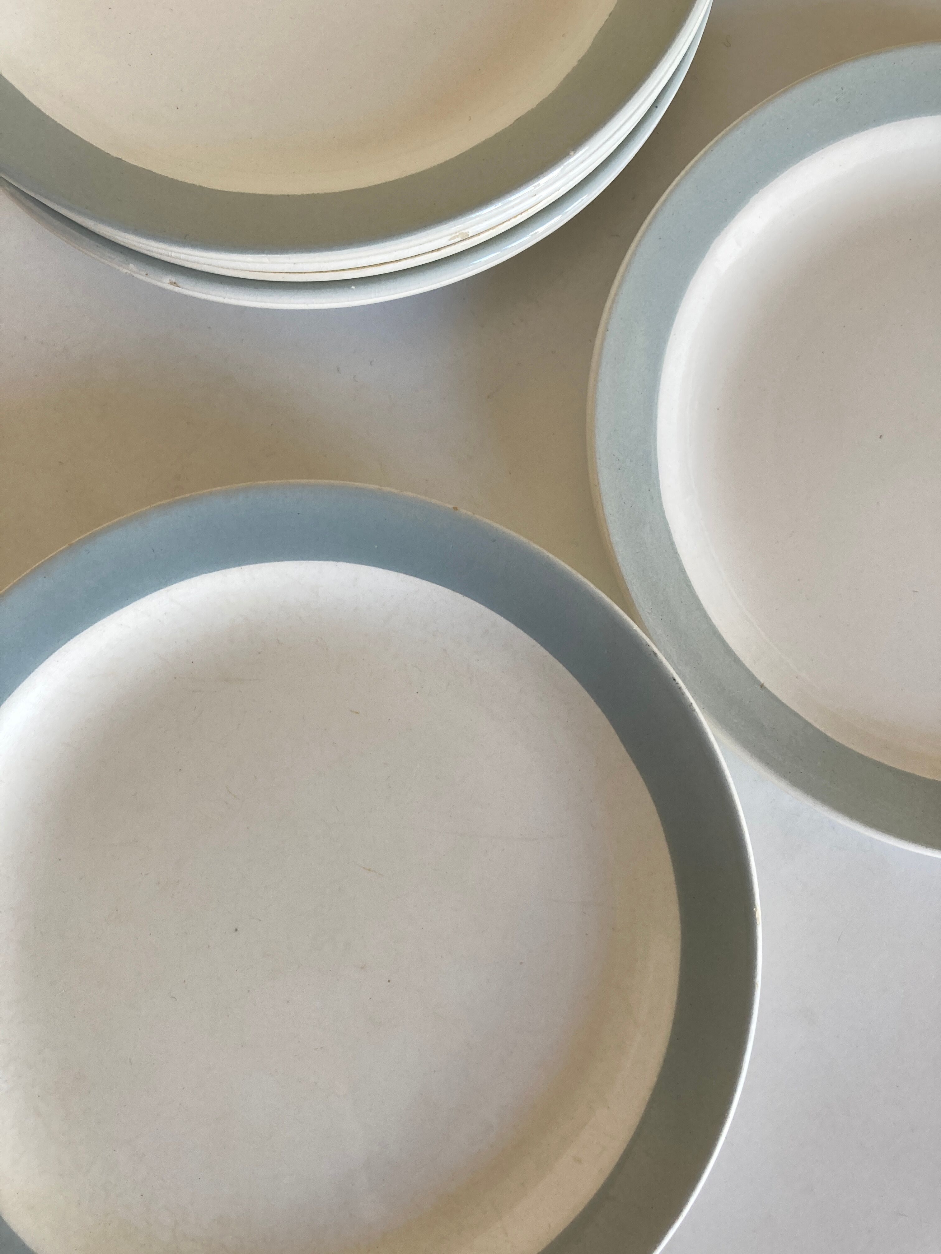 Set de 8 assiettes à dessert en faience de Salins 1960