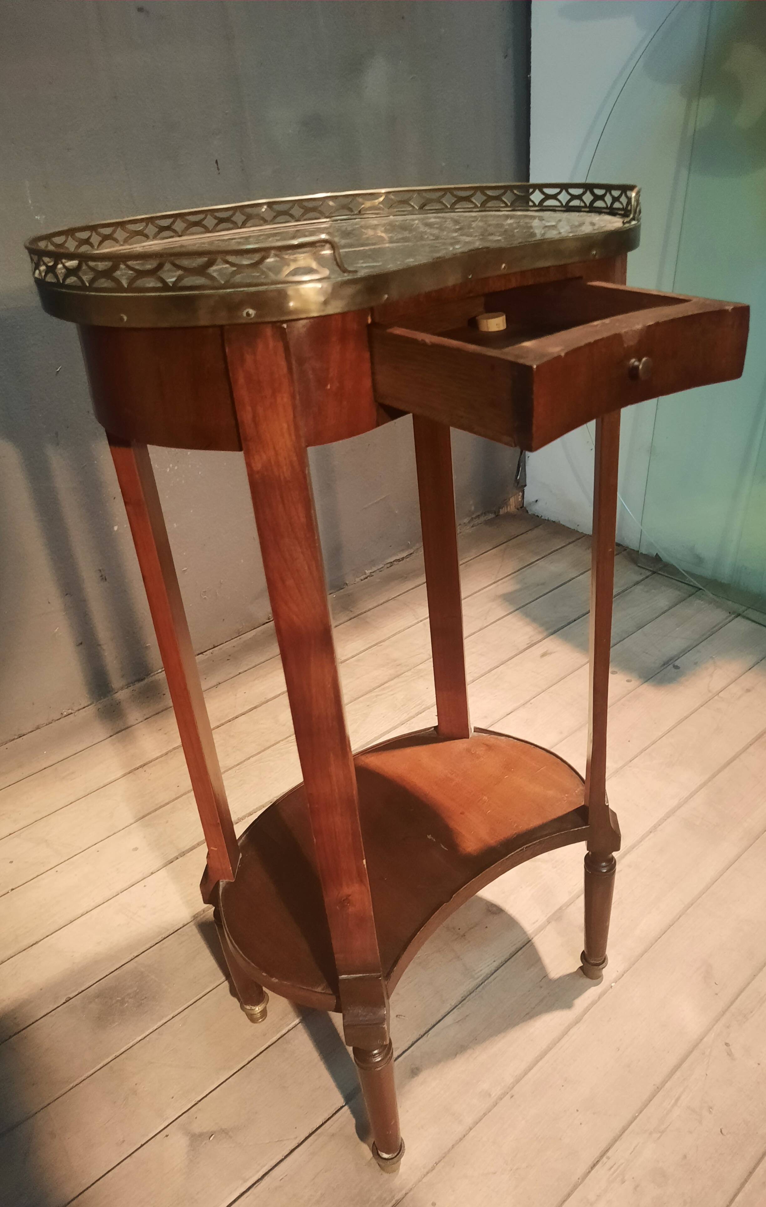 Louis XVI style marble top side table