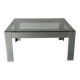 Table basse en aluminium et verre minimaliste de style moderniste du milieu du siècle, années 1970.