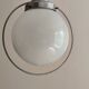 Suspension drop globe opaline white and metal structure