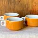 3 large vintage Sarreguemines chocolate cups