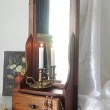 Vintage wooden table dressing table mirror 28x67cm