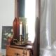 Vintage wooden table dressing table mirror 28x67cm