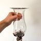 large bubbled glass vase and worked foot Biot style 70s