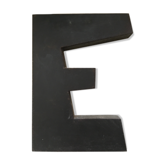 Old letter of sign e black iron
