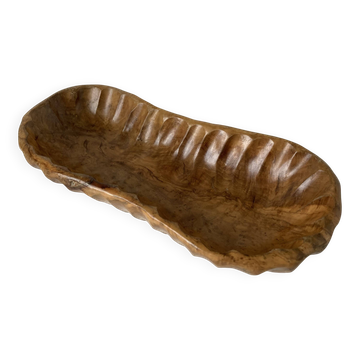 Beautiful vintage fruit bowl or pocket emptier in carved solid wood