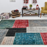 7x10 distressed multciolor vintage rug 301x220cm