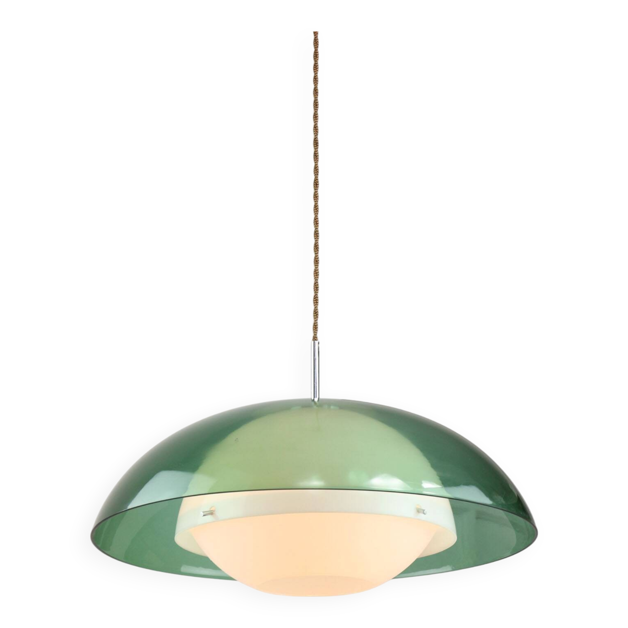 Italian Green Pendant Lamp in Plexiglass
