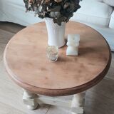 Small round table in solid oak