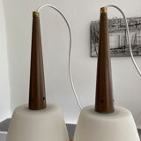 Pair vintage opaline suspensions