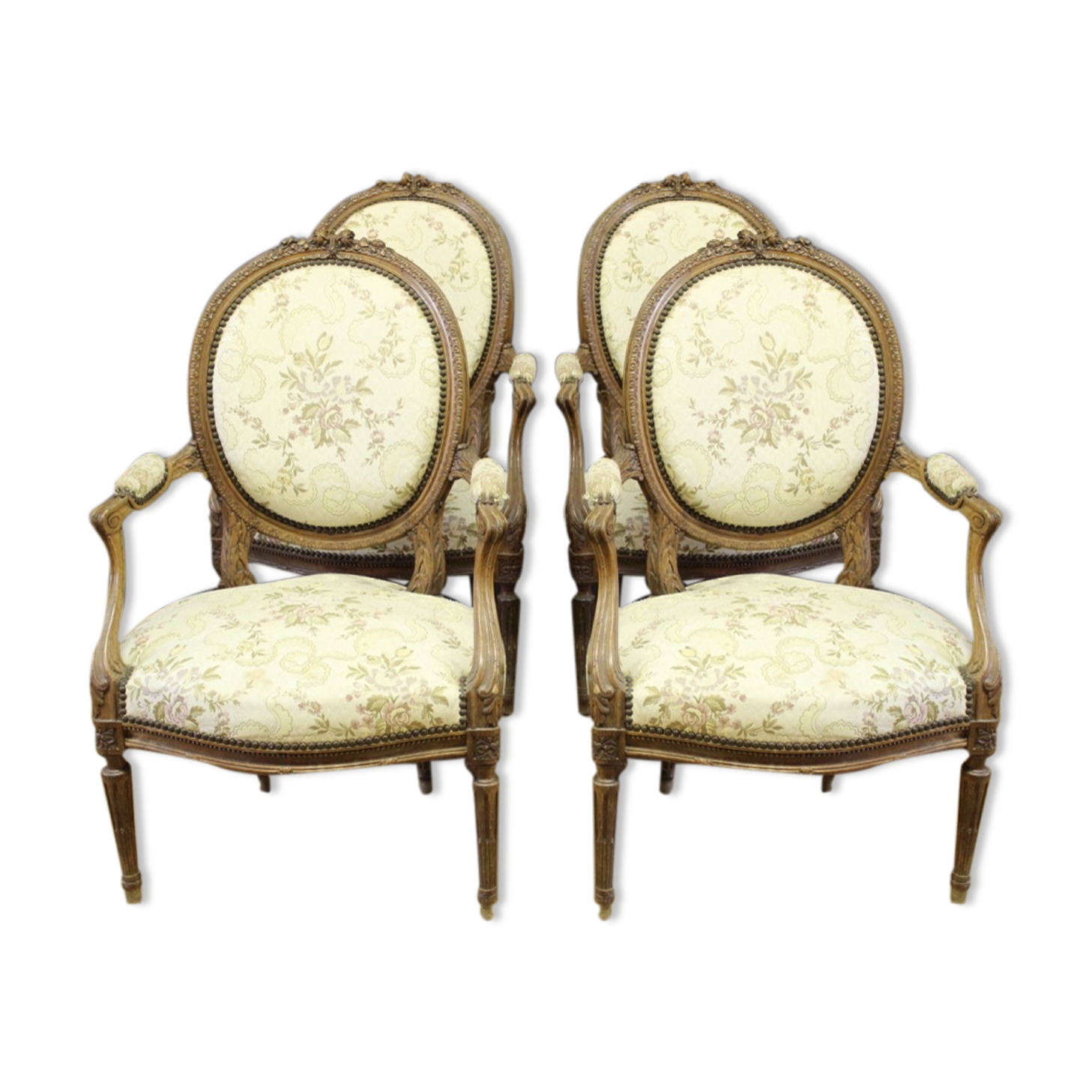 Suite de quatre fauteuils Louis XVI