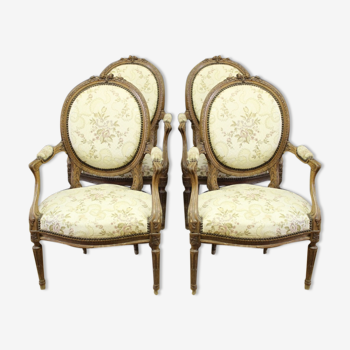 Suite de quatre fauteuils Louis XVI