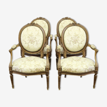 Suite of four Louis XVI armchairs