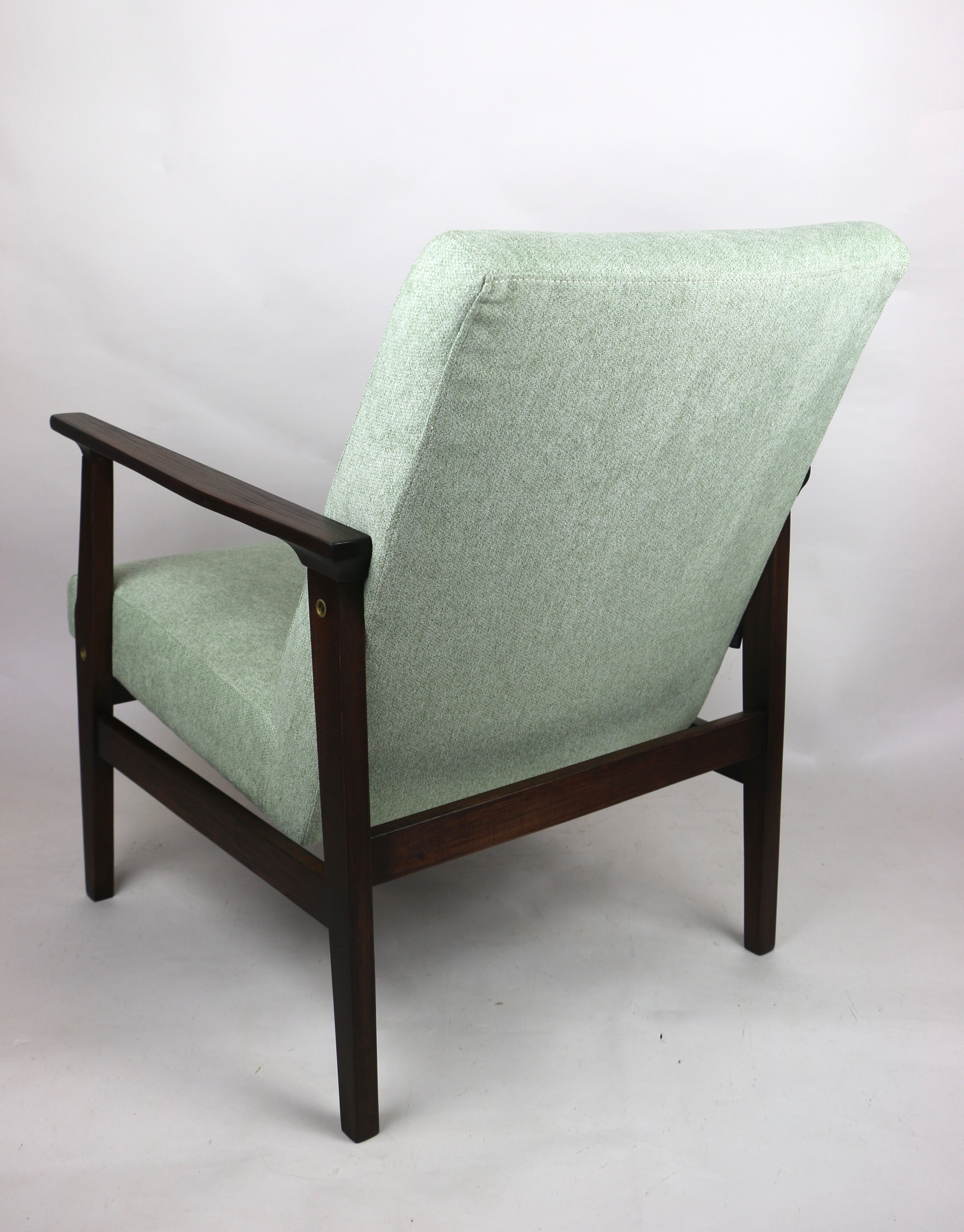 Fauteuil vert clair vintage années 1970