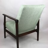 Fauteuil vert clair vintage années 1970