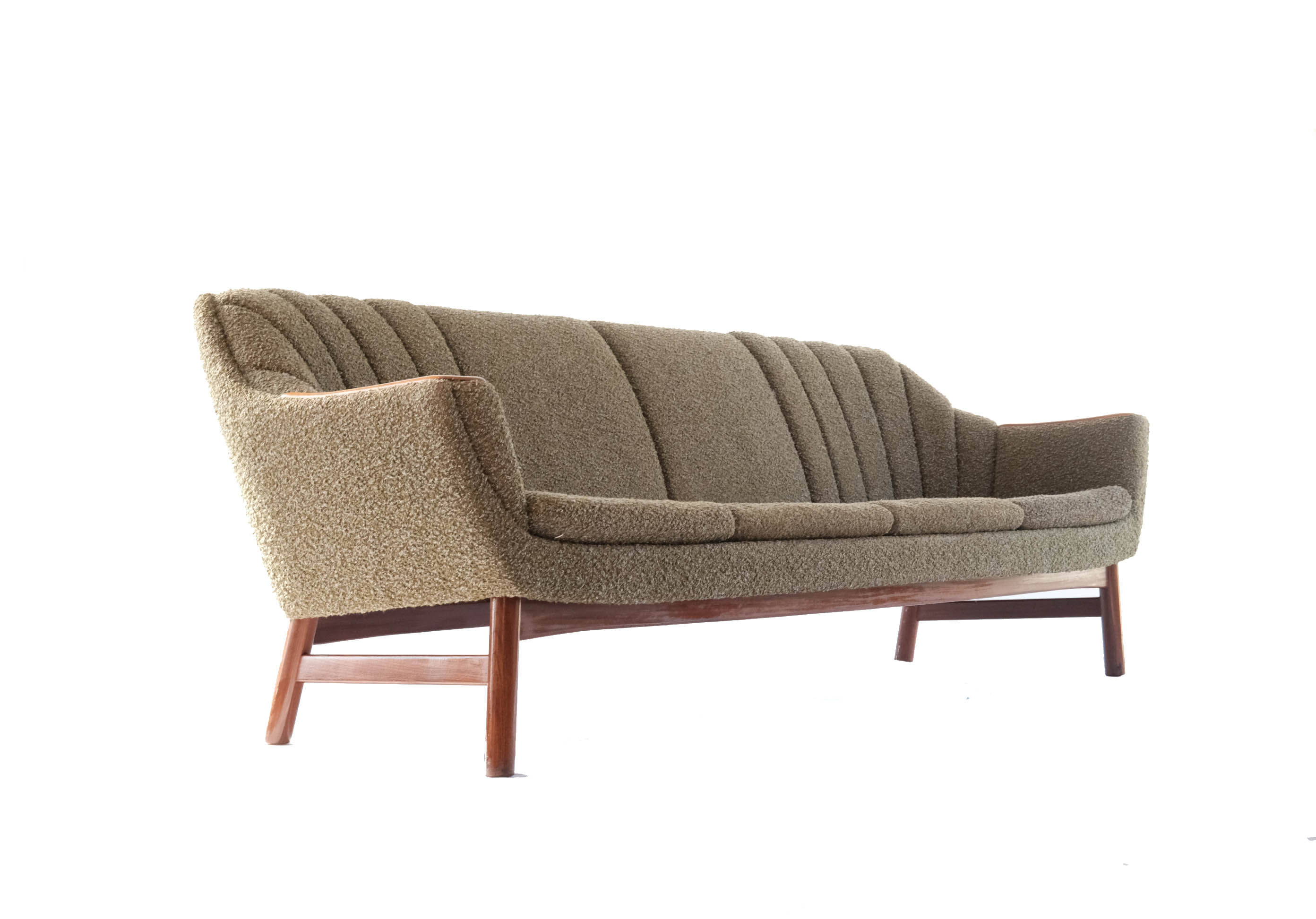 Scandinavian vintage wool boucle sofa, Norway 1960's