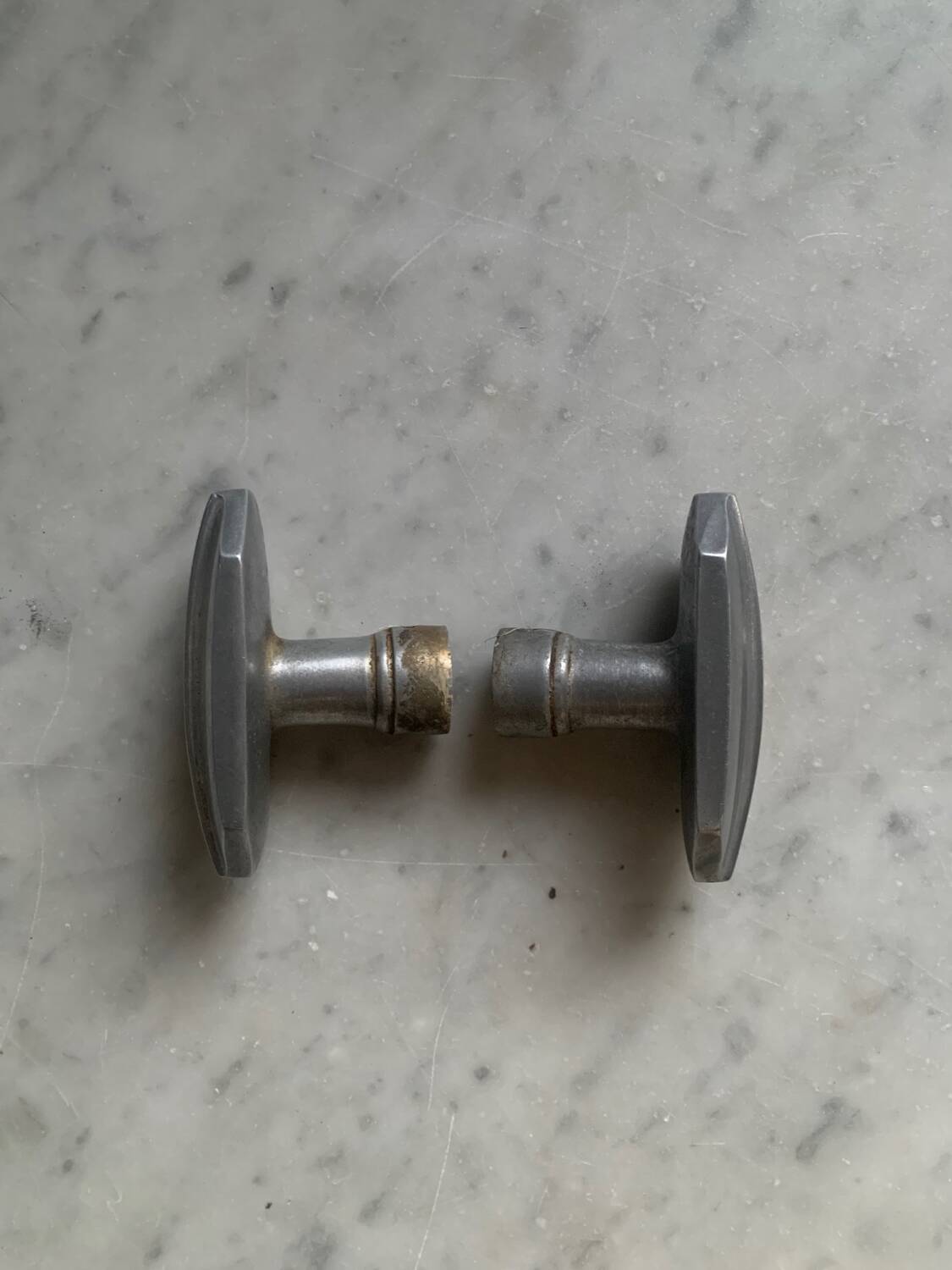Pair of aluminum handles, 1950s