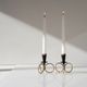 Mid-century modern metal candlestick holders by Gunnar Ander for Ystad Metal, Sweden, set of 2