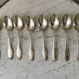 Set of 8 large silver spoons 30s