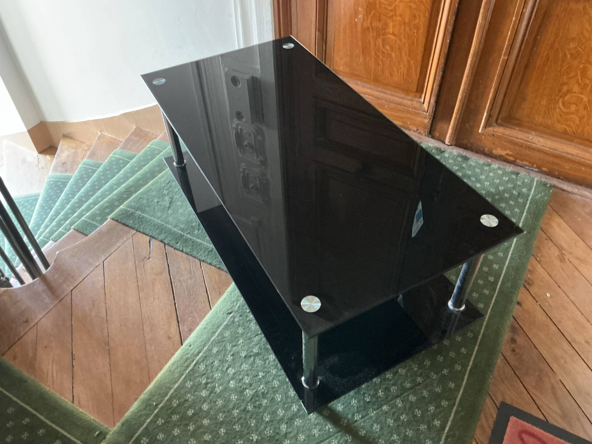 Rectangular glass coffee table