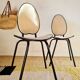 Paire de chaises années 50 piétement métal