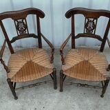 Nice pair of straw armchairs