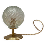 Lampe à poser globe en verre vintage