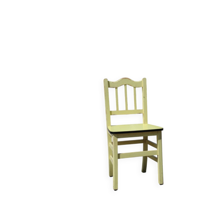 Chaise formica et bois jaune