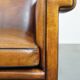 Sheep leather Art Deco design armchair finished with black piping