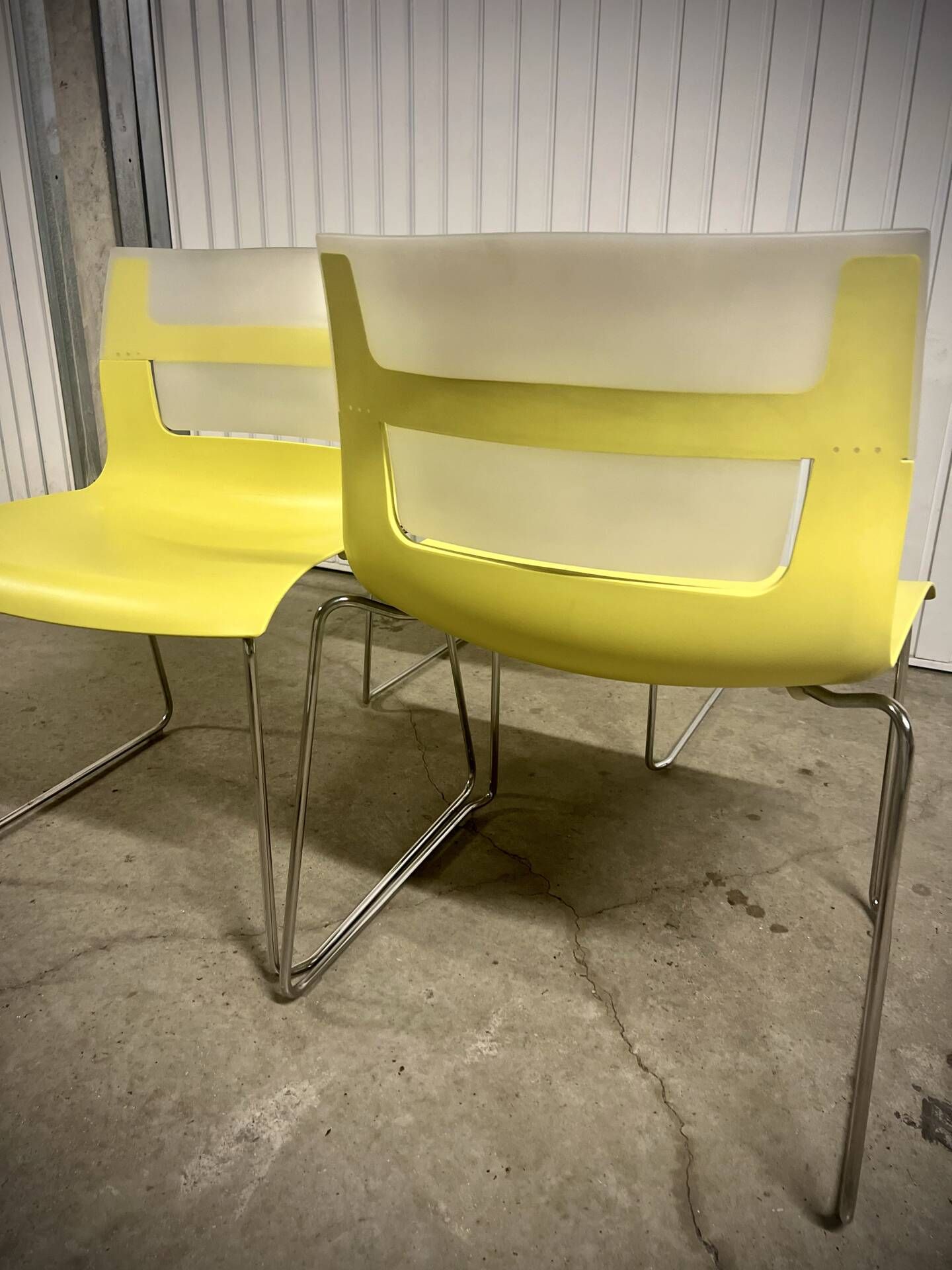 Chaises design jaune et chrome Chaise - Otto B&B Italia– vintage / déc