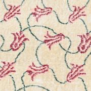 Beige & Burgundy Bordered  Floral Turkish Rug, Neutral Wool Rug, 194x290 Cm