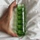 Lot of 6 vintage green glass egg cups from the 1970s.