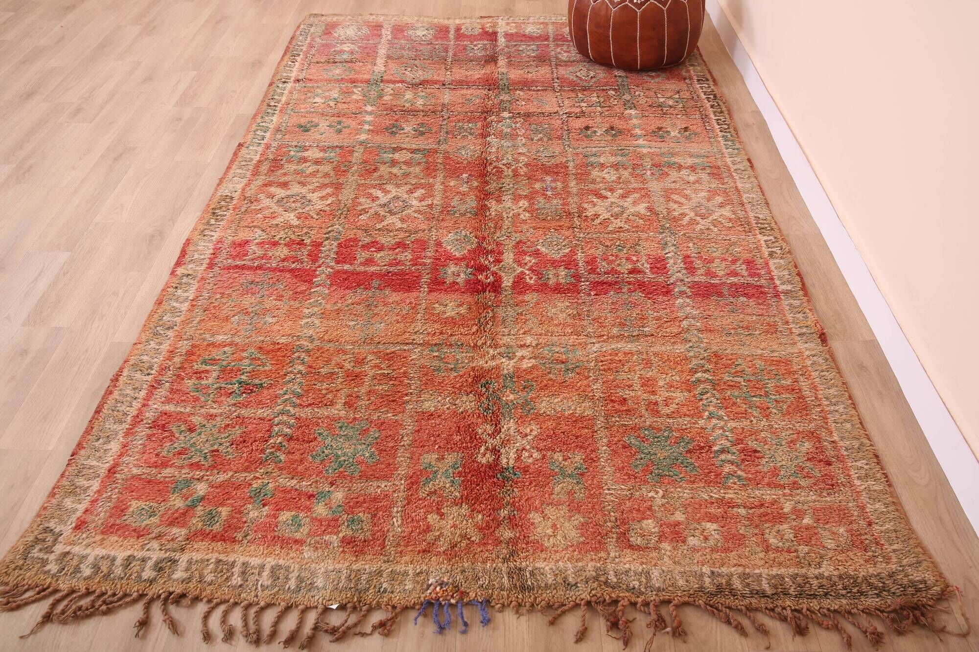 Vintage Moroccan Wool Rug 169 x 280 cm, Berber Handmade Rug Bohemian Style