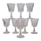 Set of 8 large Baccarat Lauzun crystal wine glasses