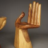 Chaises vintage en bois massif. Années 1970. Lot de 2.
